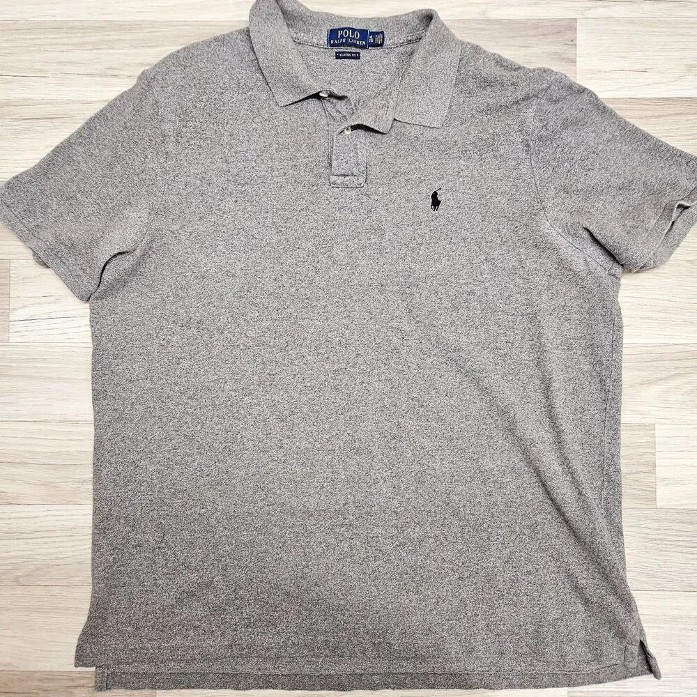 Polo Ralph Lauren Mens Gray Polo Shirt  Short Sleeve XL
